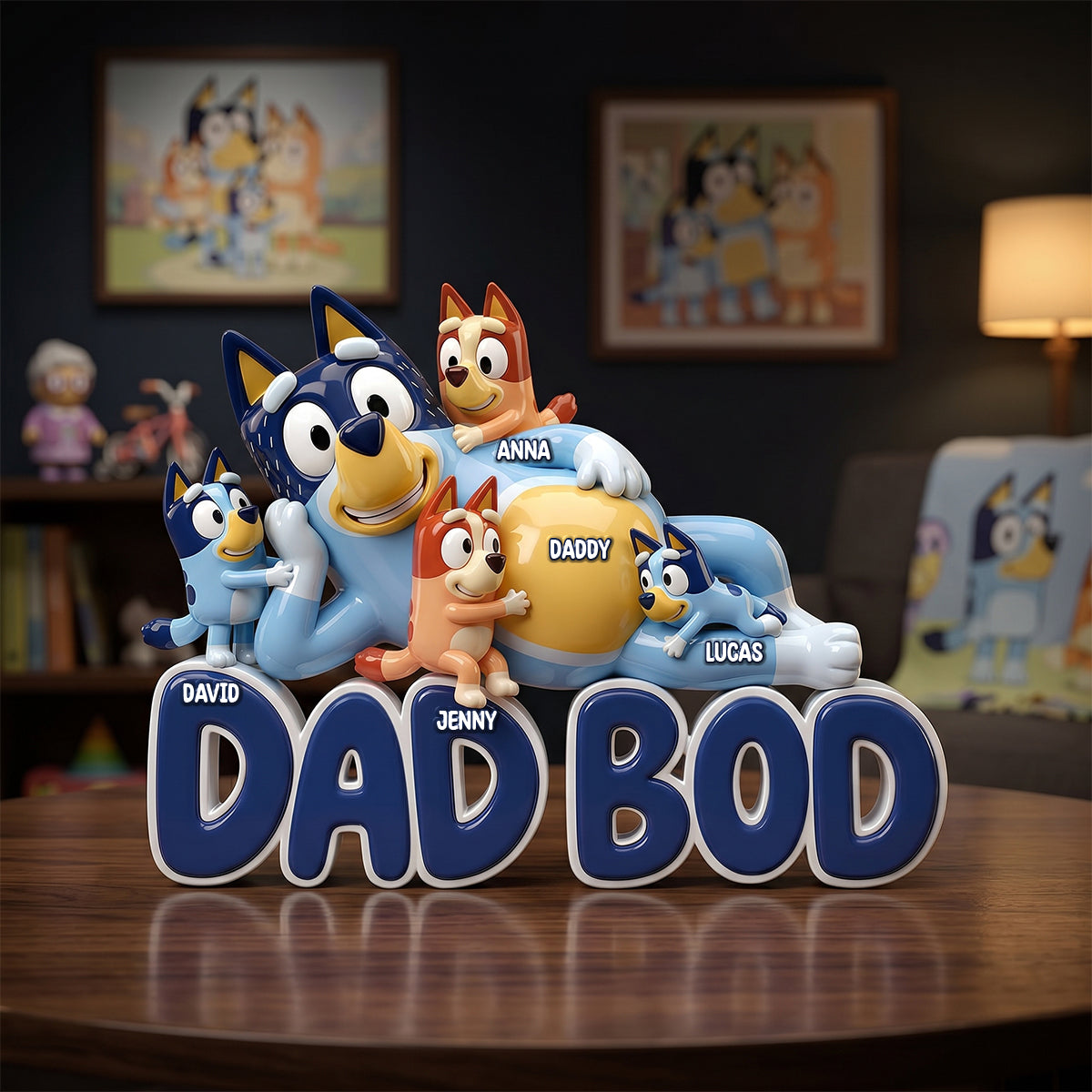 "Celebrate Dad's Unique Charm with Our Dad Bod Acrylic Plaque - Personalized Gifts for Dads, Grandpas, and More!" Shaped Plaques PopCulturePrints