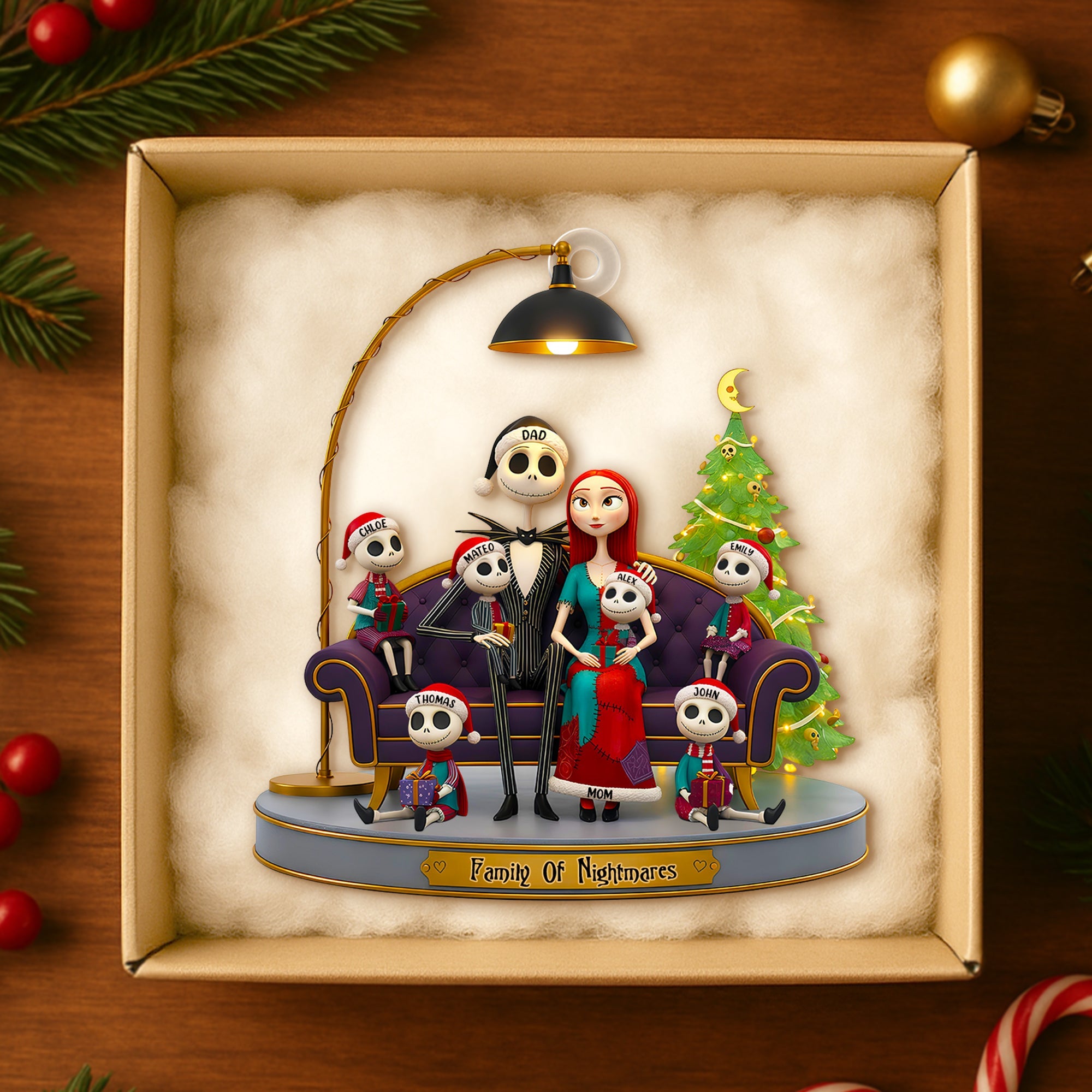 Spooky Family Christmas Ornament - Personalized Gift for Loved Ones Ornament PopCulturePrints
