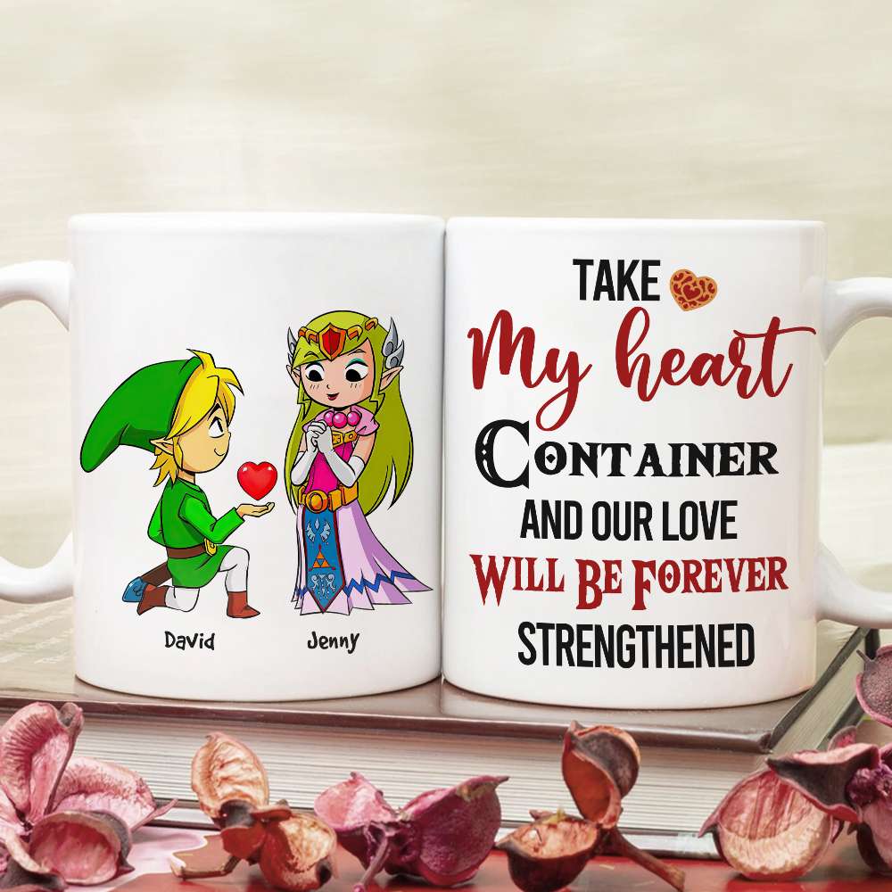 Personalized Couple's Heart Container Mug | Perfect Valentine's Day Gifts Coffee Mug PopCulturePrints