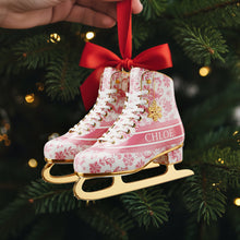 Load image into Gallery viewer, “Skate Into the Holidays” - Winter Skating Ornament - Personalized Gift for Ice Skating Lovers Ornament PopCulturePrints
