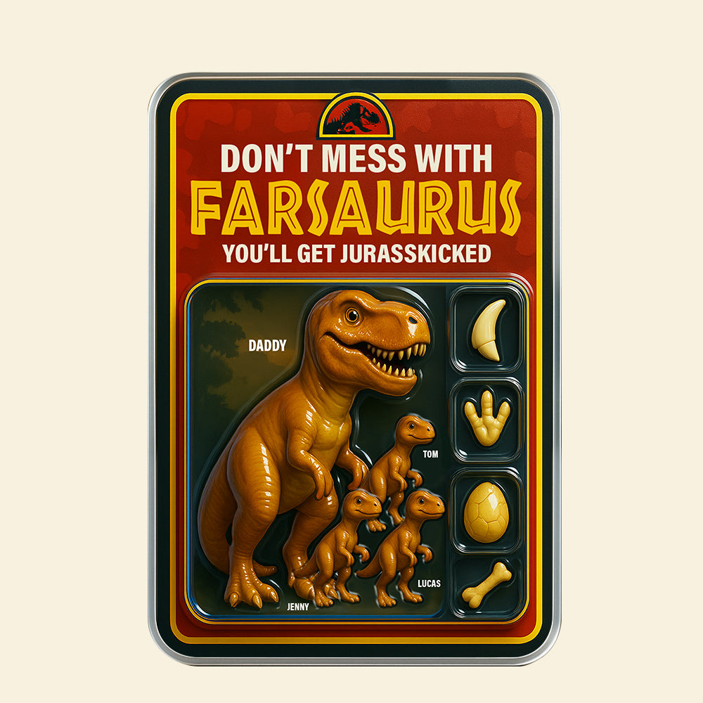 “Don't Mess with Farsaurus” - Jurasskicked Dinosaur Dad Acrylic Plaque - Personalized Gift for Dad, Grandpa, and Dads-to-Be Shaped Plaques PopCulturePrints