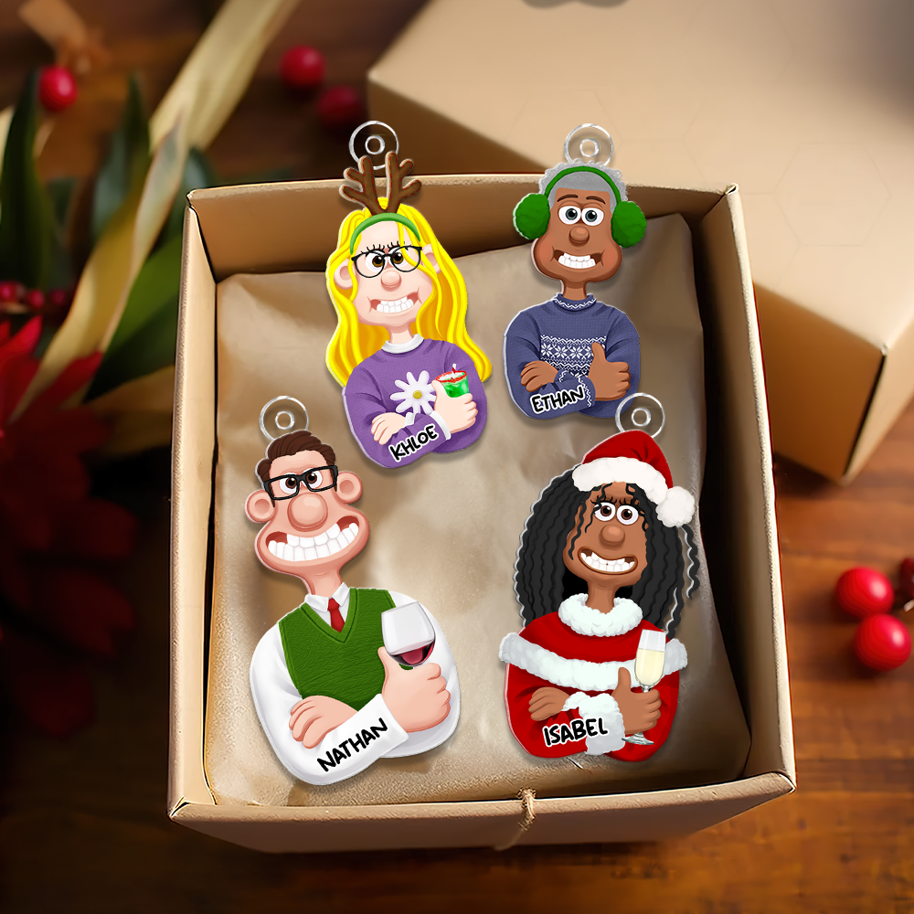 Personalized Cartoon Family Christmas Ornaments Ornament PopCulturePrints