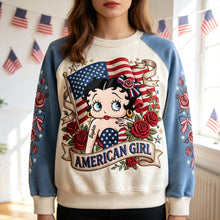 Load image into Gallery viewer, Celebrate Individuality with Our American Girl Sweatshirt - Custom Personalized Gift for Her AOP Products PopCulturePrints
