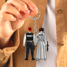 Load image into Gallery viewer, Custom Couple Keychain - Star Wars Inspired Gift for Fans Keychains PopCulturePrints
