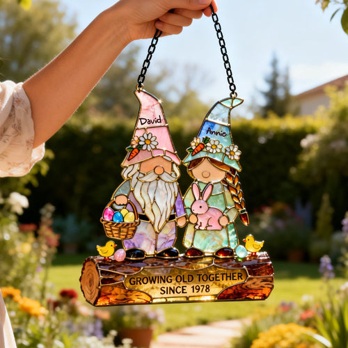 Growing Old Together Suncatcher - Personalized Gifts for Couples Ornament PopCulturePrints