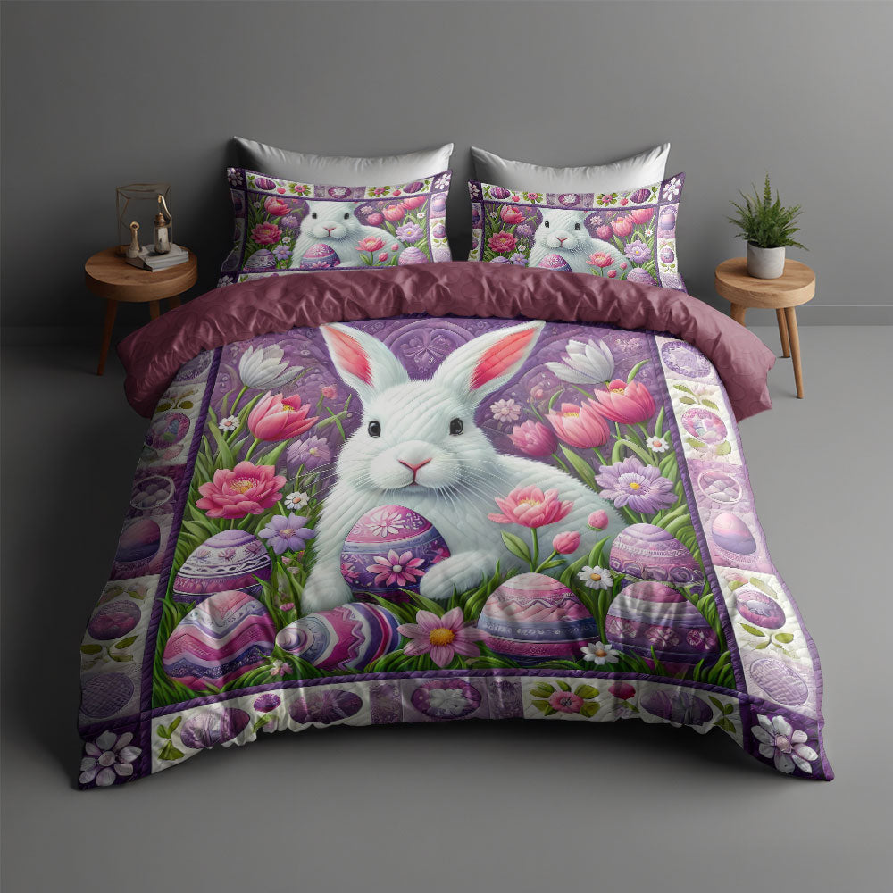 Personalized Easter Bunny Quilt Bed Set Blanket PopCulturePrints