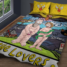 Load image into Gallery viewer, Personalized Cartoon Lovers Quilt - Funny Tarot Design | Valentine&#39;s Day Gifts Blanket PopCulturePrints
