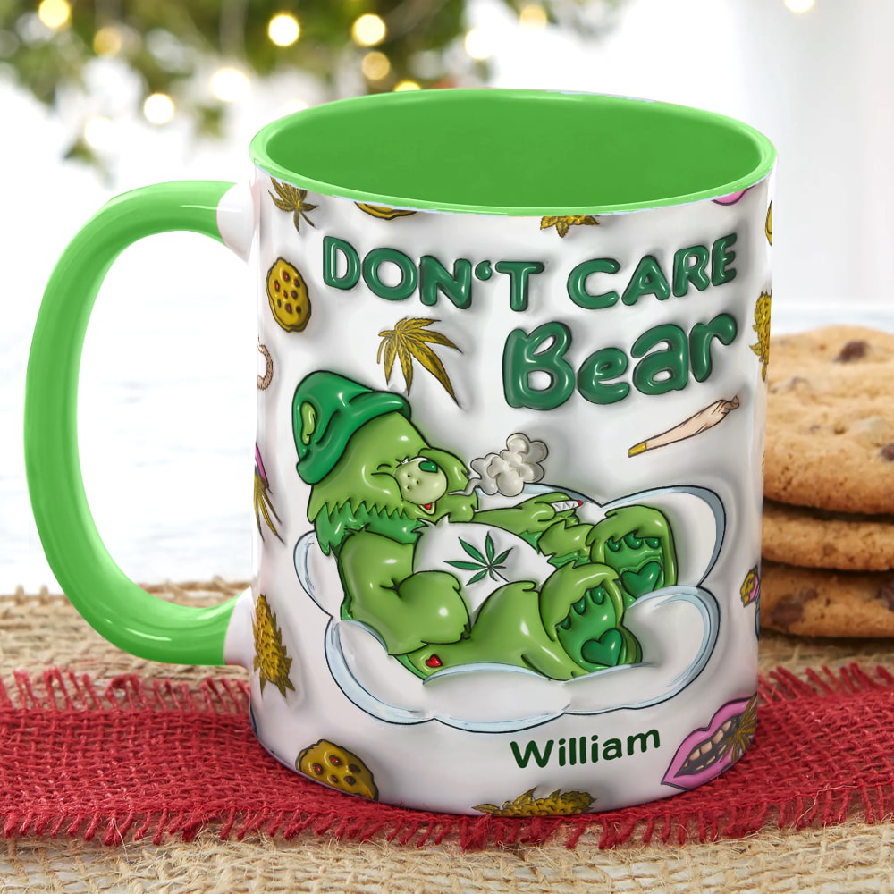 Personalized 'Don't Care Bear' Mug - Unique Customizable Coffee Cup