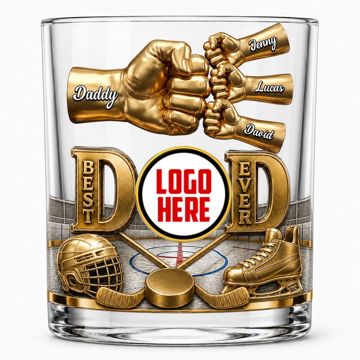 The Best Dad Ever Whiskey Glass - Personalized Gift for Father's Day Glass PopCulturePrints