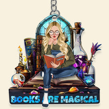 Load image into Gallery viewer, Personalized Book Lover Keychain - Magical Reading Gift Keychains PopCulturePrints
