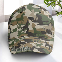 Load image into Gallery viewer, “For Horse Lovers: Style Meets Adventure” - Personalized Classic Camo Cap Caps PopCulturePrints
