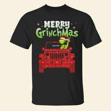 Load image into Gallery viewer, Personalized Merry GrinchMas Glitter Shirt for Off-road Lovers
