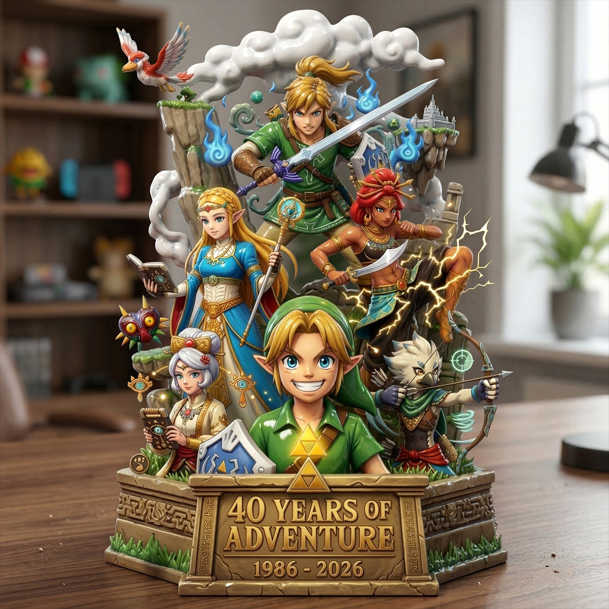 "Celebrate 40 Years of Adventure!" – Personalized 40 Years of Adventure & Courage Shaped Plaque – Custom Gift for Fans and Gamers Shaped Plaques PopCulturePrints