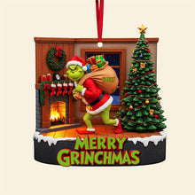 Load image into Gallery viewer, Funny Green Monster Ornament - A Personalized Grinchmas Gift for Everyone Ornament PopCulturePrints
