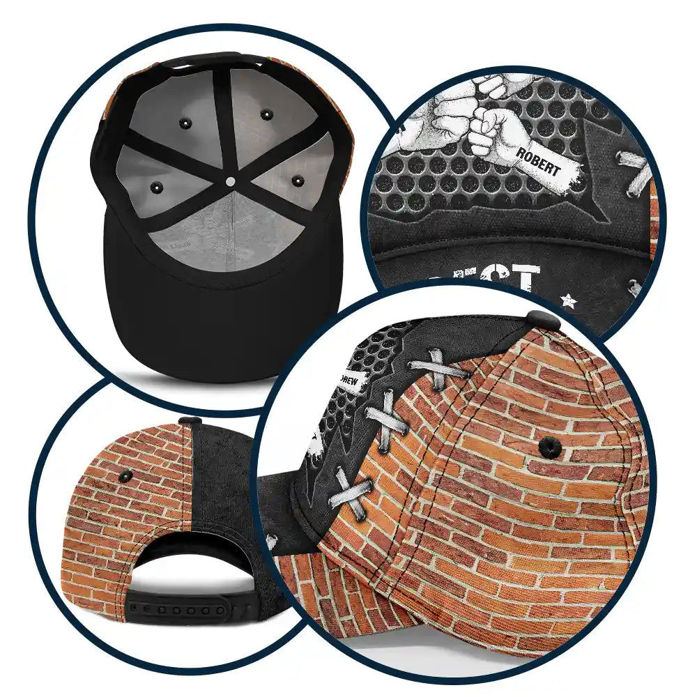 Best Dad Ever Fist Bump Silver - Personalized Classic Cap Classic Cap PopCulturePrints