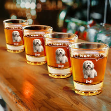 Load image into Gallery viewer, We Woof You - Personalized Shot Glass for Dad, Grandpas &amp; Pet Lovers Shot Glass PopCulturePrints
