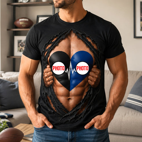 “Unleash Your Rivalry Spirit!” - Funny Ultimate House Divided Rivalry Ripped Muscle Heart 3D Shirt - Personalized Gifts for Sport Lovers AOP Products PopCulturePrints