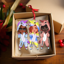 Load image into Gallery viewer, Personalized Best Friends Unicorn Pajama Ornament
