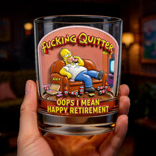 Load image into Gallery viewer, "Cheers to New Adventures" - Personalized Retirement Round Glass - Gift for Retirees, Friends, and Family Glass PopCulturePrints
