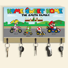 Load image into Gallery viewer, Personalized Family Key Holder with Custom Gaming Theme Wood Sign PopCulturePrints
