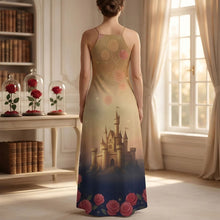 Load image into Gallery viewer, “Embrace the Magic of Motherhood” - Enchanted Rose Suspender Maxi Dress - Personalized Gift for Moms, Grandmas, and Special Women Dress PopCulturePrints
