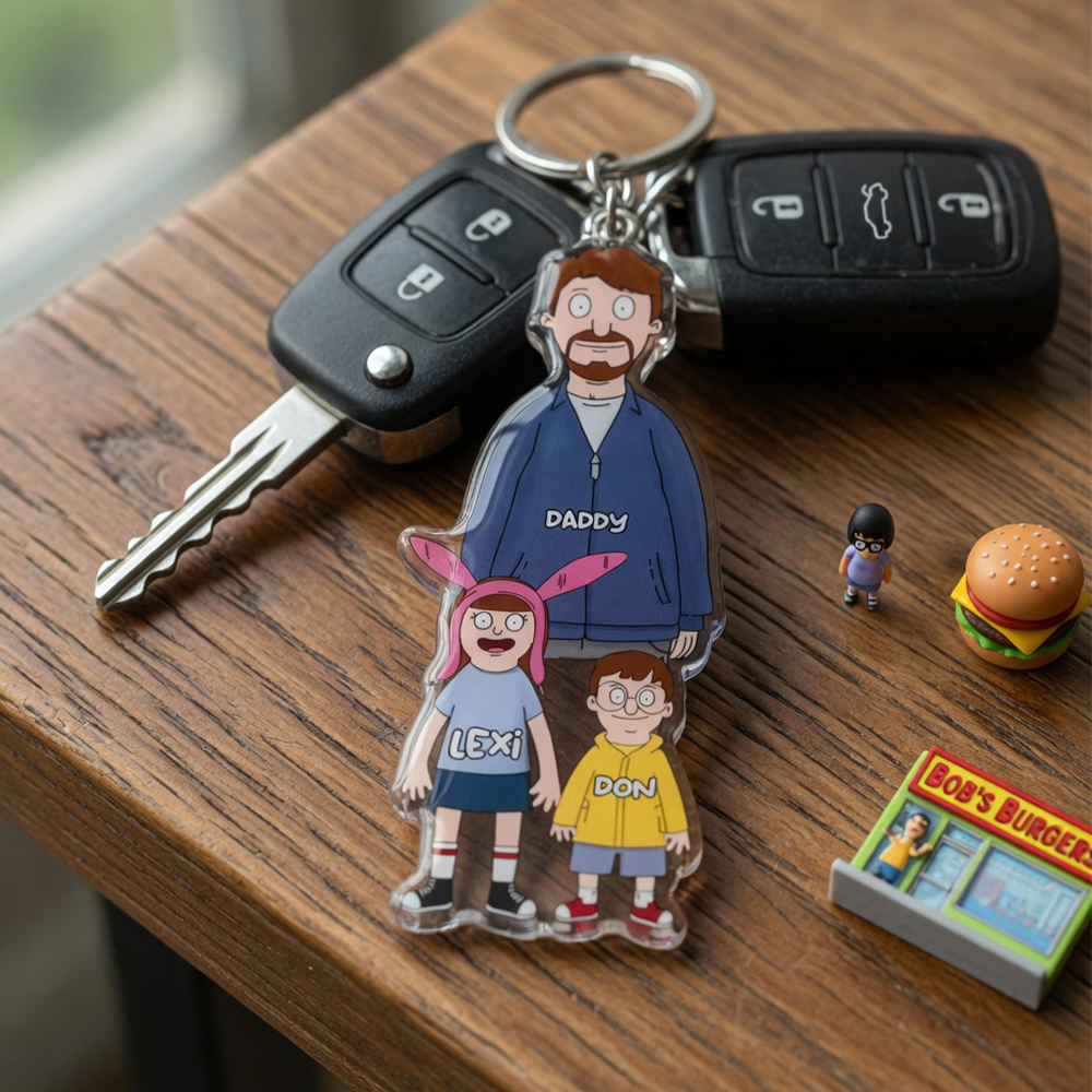 “Cherish Every Moment” - Personalized Keychain for Dad, Gift for Father's Day Keychains PopCulturePrints