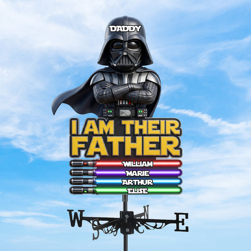 “I Am Their Father” - Futuristic Metal Weather Vane - Personalized Gift for Dads, Grandpas & Father Figures Metal Signs PopCulturePrints