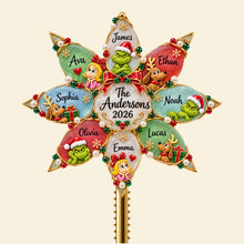 Load image into Gallery viewer, “Celebrate Togetherness with Love” - Personalized Christmas Family Tree Topper - Custom Gift for Family &amp; Friends Ornament PopCulturePrints
