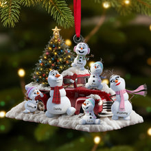 Load image into Gallery viewer, “Celebrate Family Traditions” - Snowman Family Ornament - Personalized Gifts for Family Ornament PopCulturePrints
