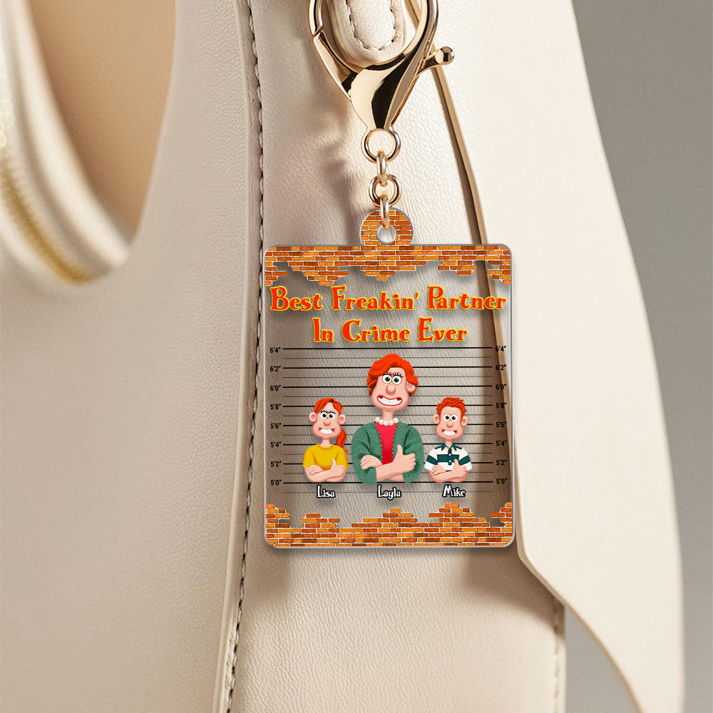 "Best Freakin' Partner In Crime Ever" - Personalized Keychain for Mom and Grandma Keychains PopCulturePrints