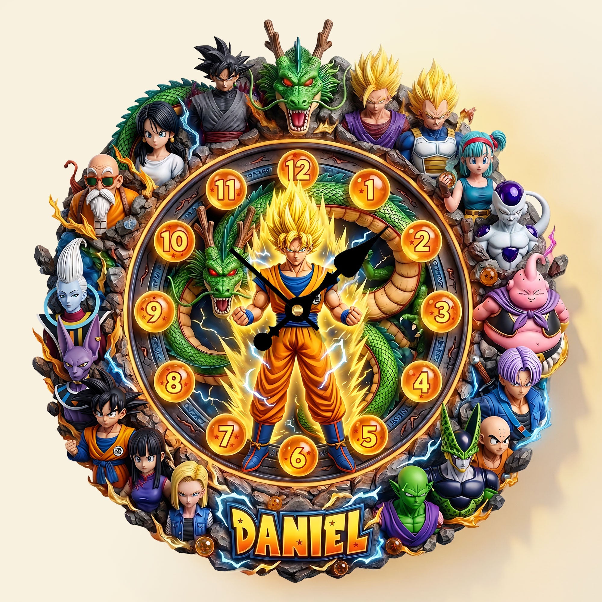 “Time to Play, Daniel: Be the Hero of Your Own Story!” - Legendary Personalized Acrylic Wall Clock Hanging Wall Clock PopCulturePrints