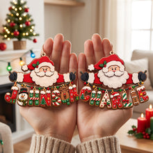 Load image into Gallery viewer, Joyful Santa Name Art Ornament - Personalized Christmas Gift for Everyone
