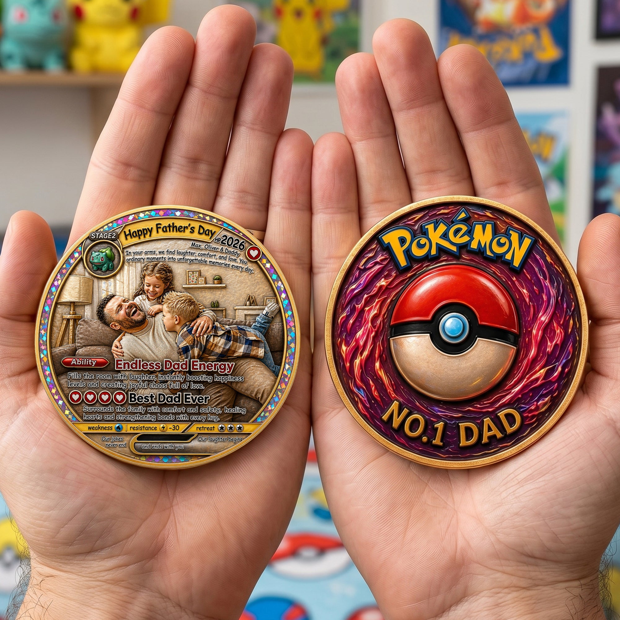 "Endless Dad Energy – The Best Gift for Every Dad!" - Custom Metal Coin for Father's Day Coin PopCulturePrints