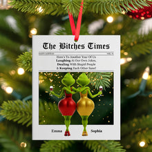 Load image into Gallery viewer, &quot;Here’s To Another Year Of Us Laughing At Our Own Jokes&quot; - Personalized Christmas Ornament for Best Friends Ornament PopCulturePrints

