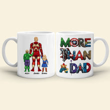 Load image into Gallery viewer, Superhero Dad Personalized Coffee Mug - Custom Family Names Coffee Mug PopCulturePrints
