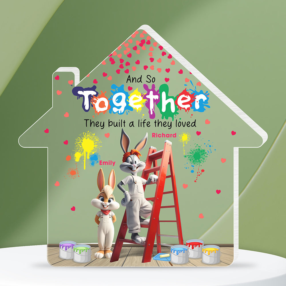 Personalized Couple Acrylic Plaque - Looney Tunes Themed Shaped Plaques PopCulturePrints