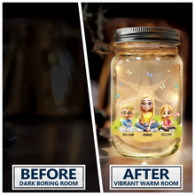 Load image into Gallery viewer, “We Hope Every Time You Light This Up, It Reminds You How Much We Love You” - Personalized Mason Jar Light - Gift for Mom, Grandma, and Loved Ones Mason Jar Light PopCulturePrints
