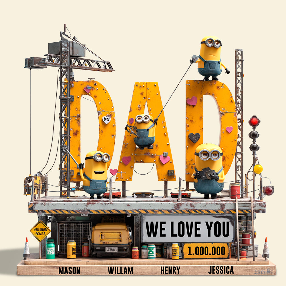 We Love You Dad - Personalized Acrylic Plaque Gift for Dad, Grandpa, and More Shaped Plaques PopCulturePrints