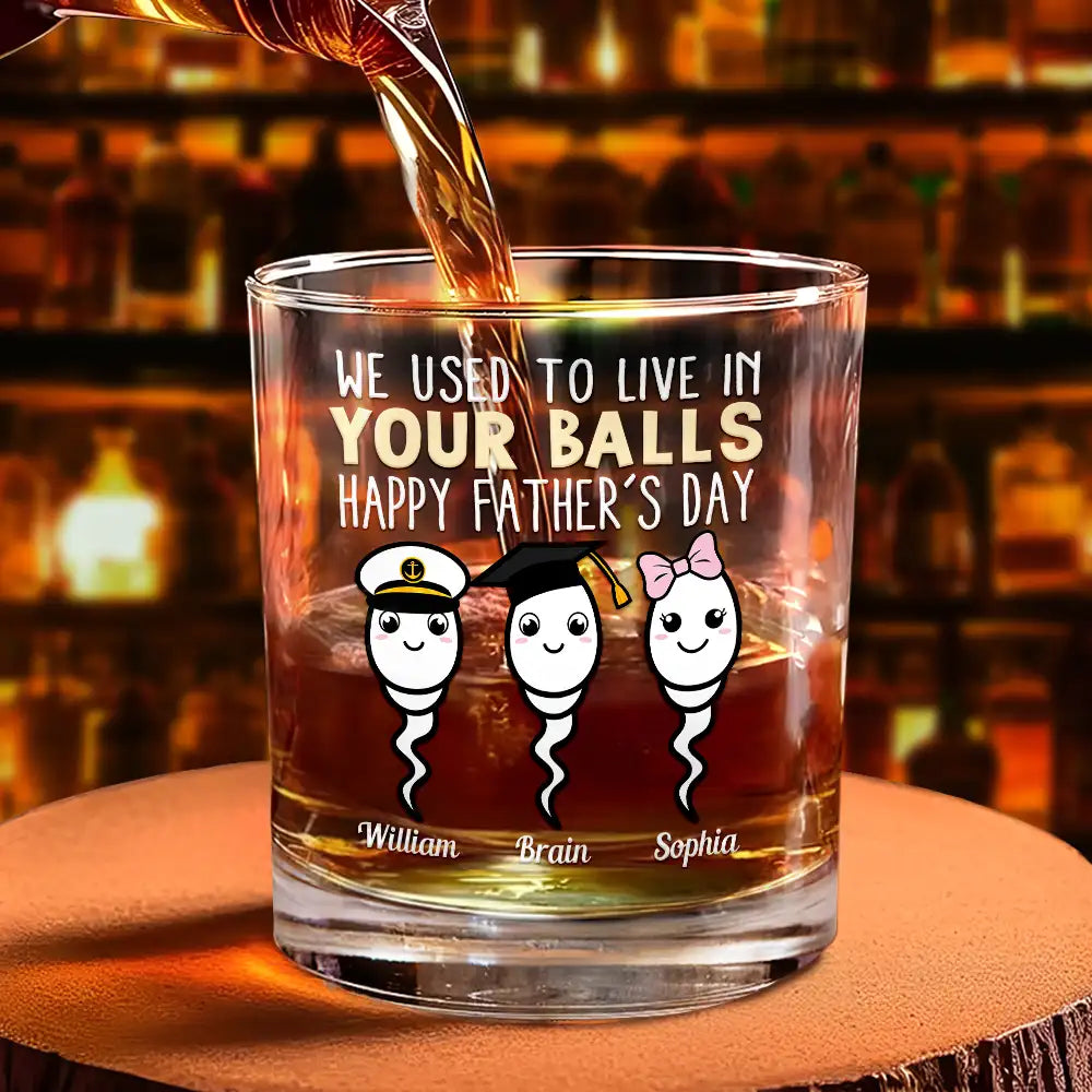 Dad... Thanks For Not Pulling Out - Funny Personalized Whiskey Glass Whiskey Glass PopCulturePrints