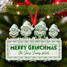 Load image into Gallery viewer, Merry Grinchmas Family Ornament - Personalized Gift for Christmas Lovers Ornament PopCulturePrints
