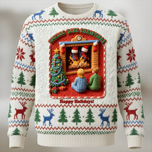 Load image into Gallery viewer, &quot;Smells Like Christmas!&quot; - Creepy Fun Waiting Santa In Chimney Ugly Sweater - Personalized Gifts for Family and Friends AOP Products PopCulturePrints
