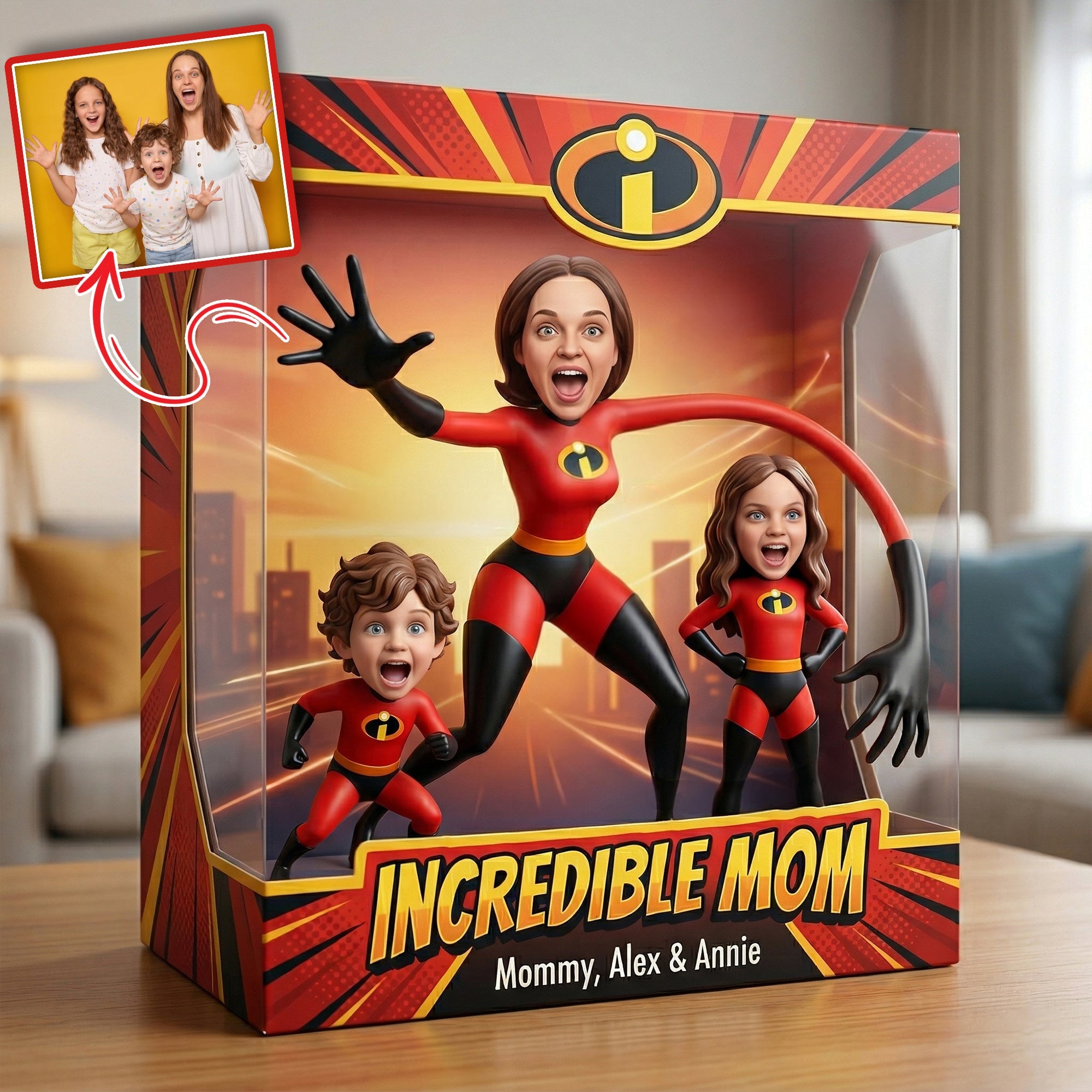 Incredible Mom - Customizable Superhero Acrylic Plaque Gift for Moms, Grandmas, and Special Women Shaped Plaques PopCulturePrints