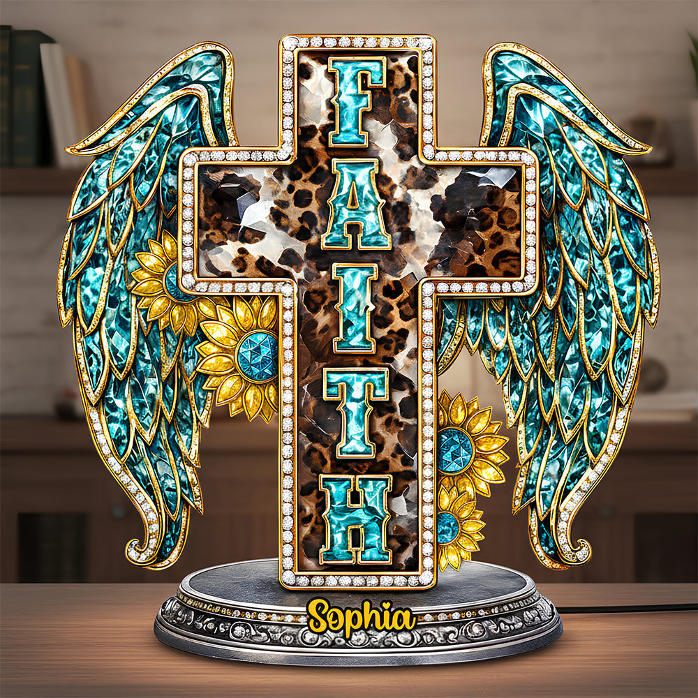 Illuminate Your Faith - Glowing Faith Cross Light Box - Personalized Gift for Jesus Lovers Light Box PopCulturePrints