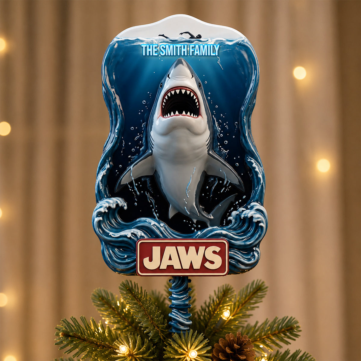 The Leviathan Of The Deep Tree Topper - A Unique Personalized Christmas Gift for Shark Fans Ornament PopCulturePrints
