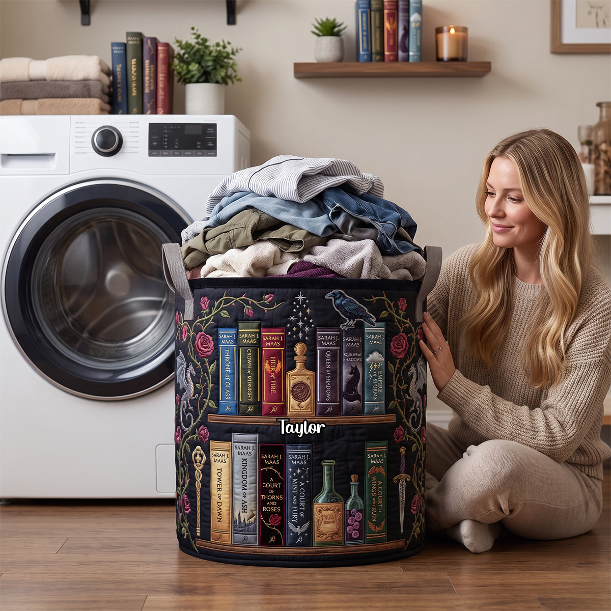 Romantasy Collection Quilted Laundry Basket - Personalized Gifts For Book Lovers 04qhdh130726 Laundry Basket PopCulturePrints