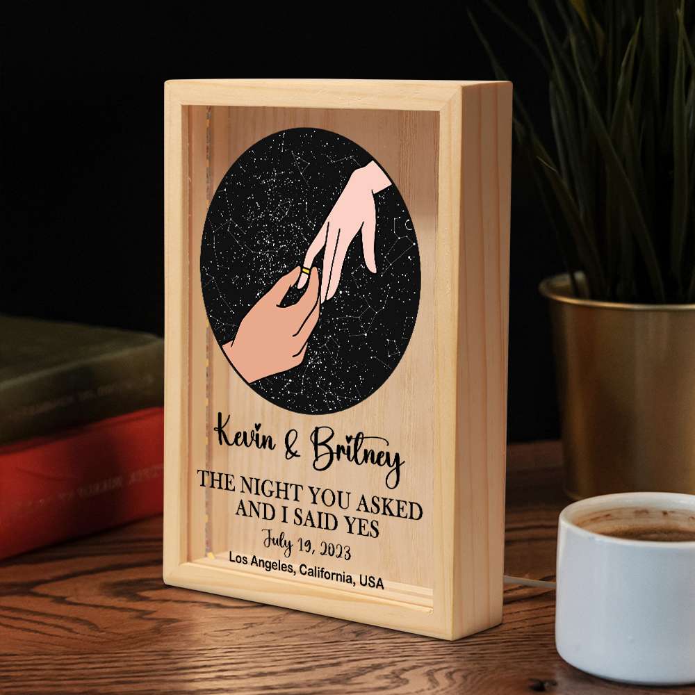 Personalized Love Frame - The Night You Asked and I Said Yes Poster & Canvas PopCulturePrints
