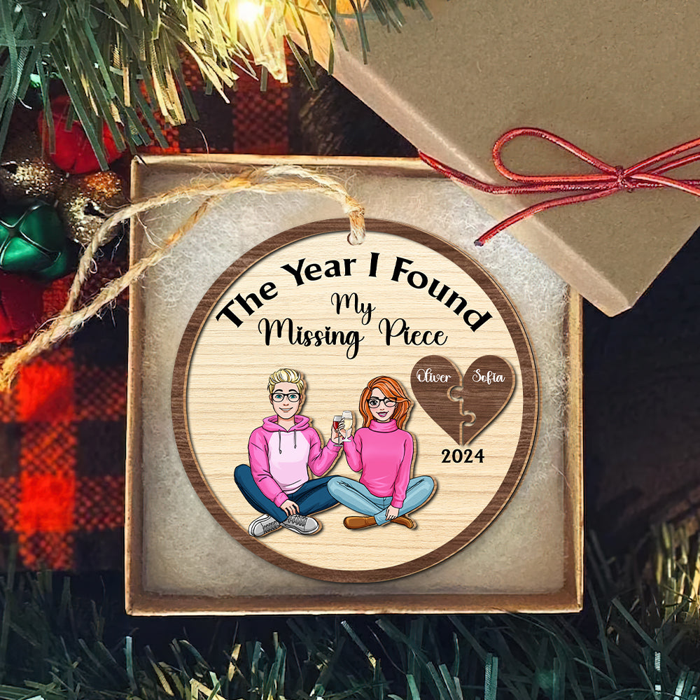 Personalized Romantic Christmas Ornament for Couples - Valentine's Day Gifts Ornament PopCulturePrints