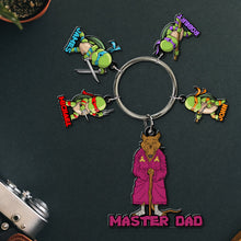 Load image into Gallery viewer, Personalized Master Dad Keychain with Ninja Charms Keychains PopCulturePrints
