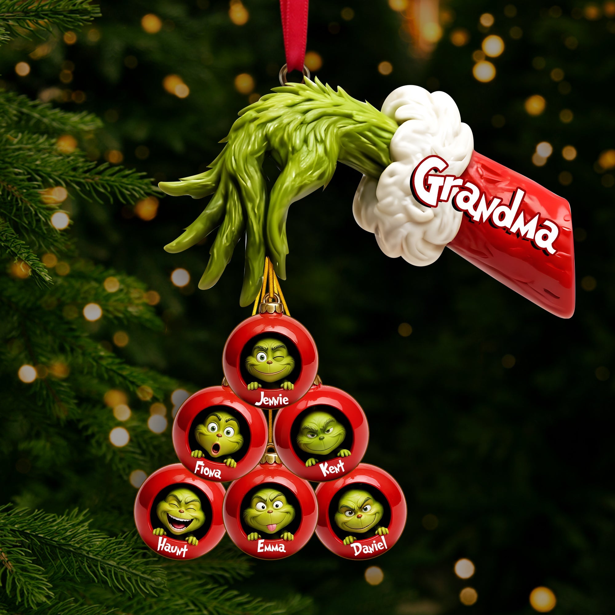 “Celebrate Family Joy with Our Green Monster Ornament” - Personalized Christmas Ornament for Family - Ideal Gift for Loved Ones Ornament PopCulturePrints