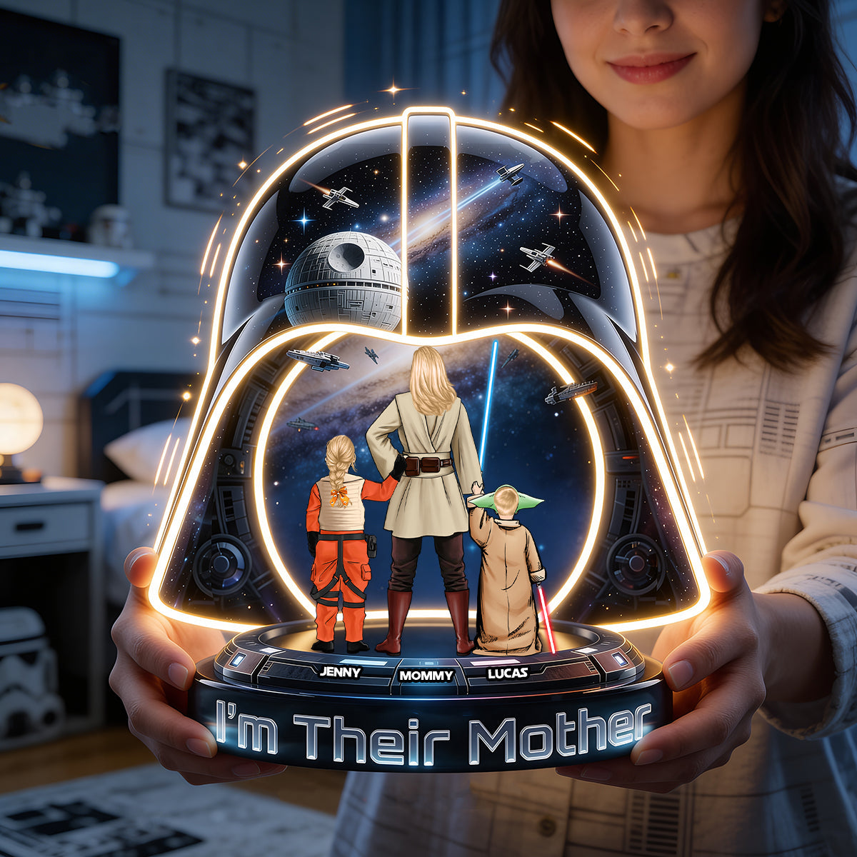 I'm Their Mother - Personalized Warrior Mom and Kids Acrylic Light Box Light Box PopCulturePrints